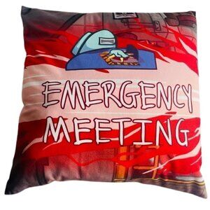 Among Us Throw-Pillow Case/Cover & Pillow 18x18" Inch Great Condition Bed Sofa